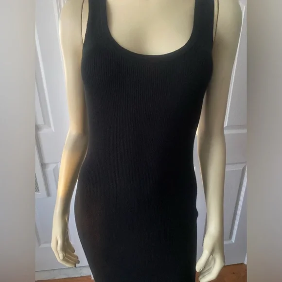 NAADAM Black Tank Midi Dress with slide slit/ Size Medium - Picture 8 of 9